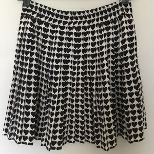Zara Extra Small Black Hearts Pleated Skirt